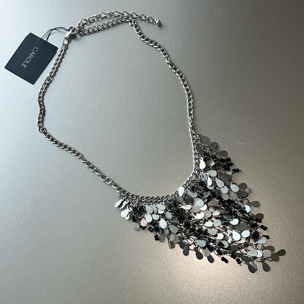 Carole Metal & Black Chain Necklace